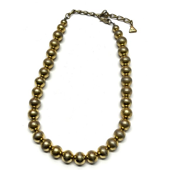 Vintage Liz Claiborne LCI Gold Bead Necklace - Picture 1 of 3